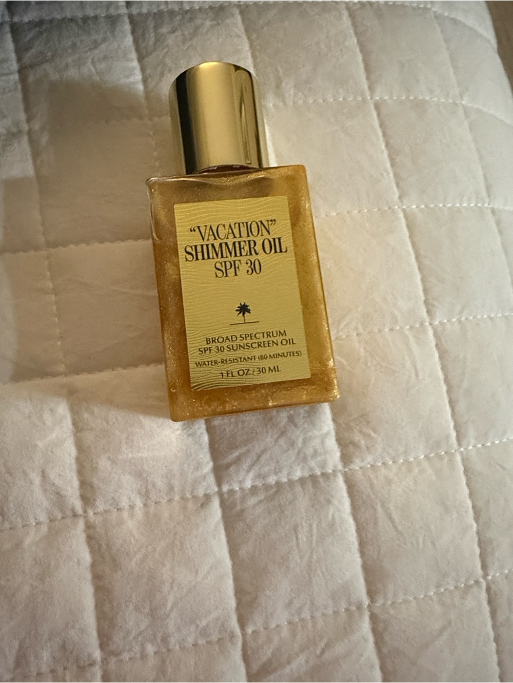 "Vacation" Shimmer Oil SPF 30 - Gold Shimmer Sunscreen Oil